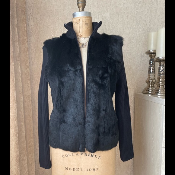 Zara rabbit fur cardigan size L - Picture 10 of 10